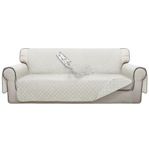 Double Protection 100% Waterproof Sofa Covers for Living Room (Ivory/Ivory / Sofa X Large)