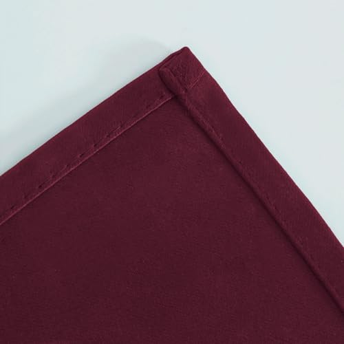 Blackout Curtains 66 x 72 Inch Long Burgundy Red Curtains Set of 2 Panels Room Darkening Curtains for Bedroom and Living Room (Burgundy Red / 66"W x 72"L (Pack of 2))