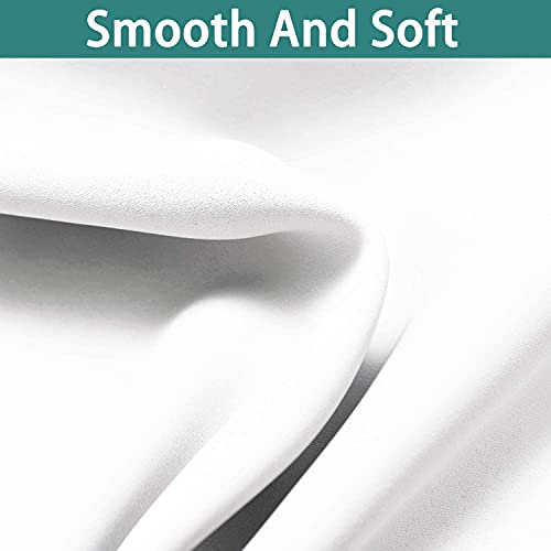 Full Blackout Curtains 84 Inches Long (42"W x 84"L (Pack of 2) / Pure White)
