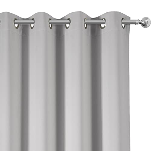 Blackout Curtains 66 x 84 inch (Light Grey / 66"W x 84"L (Pack of 2))