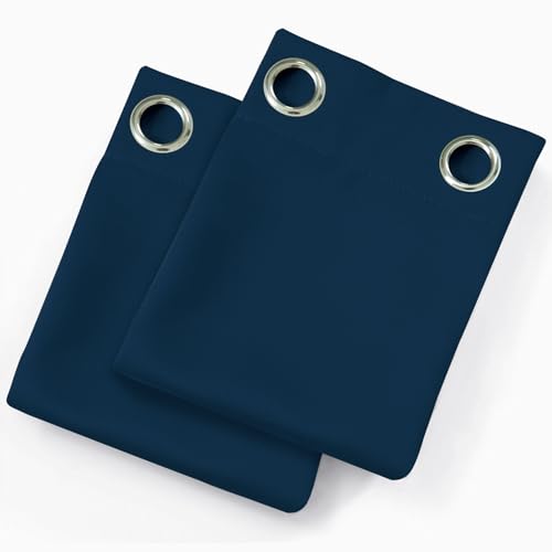 Blackout Curtains 66 x 54 Inch Long Navy Blue Curtains Set of 2 Panels Room Darkening Curtains for Bedroom and Living Room (Navy / 66"W x 54"L (Pack of 2))