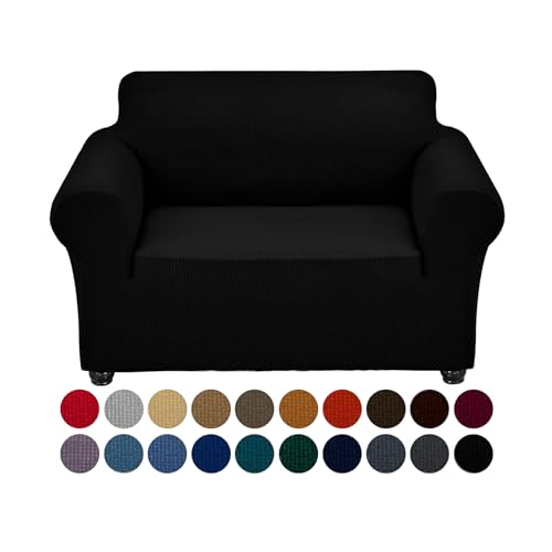 Stretch Chair Couch Cover (Black / Small（35" - 55"）)