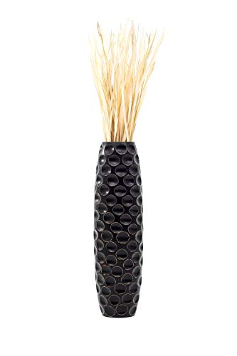 Large Floor Vase 34 inches Mango Wood for Pampas Grass (34 inches / Black)