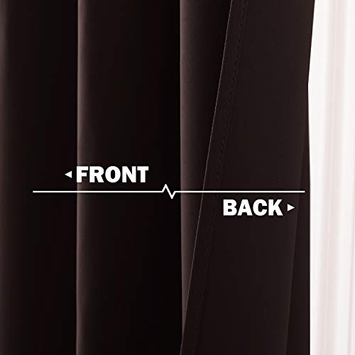 Kitchen Blackout Window Treatments Curtains (Toffee Brown / 42"W x 36"L (Pack of 2))