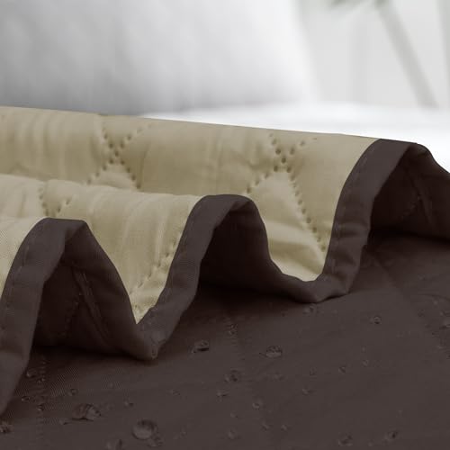 Sectional Couch Covers for Dogs L Shape Sofa Cover Reversible Sofa Slipcover Chaise Lounge Cover Furniture Protector Cover for Pets Dog Cat (30" x 50" / Chocolate/Beige)