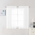 White Sheer Curtains 48 Inch Long (White / 42"W x 48"L (Pack of 2))