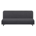 Stretch Futon Cover Armless Bed Slipcover (Dark Grey / Futon)