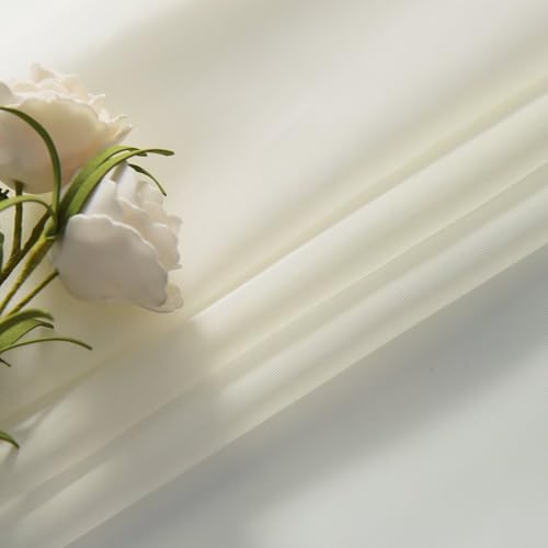 Sheer Voile Curtains for Living Room 84 Inch Long 2 Panels (Ivory / 38"W x 84"L (Pack of 2))