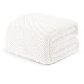 Soft Waffle Fleece Bed Blanket King Size (White / 90x104 in)
