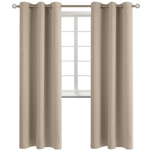Sand Room Darkening Curtains 84 Inch for Living Room (Sand / 38"W x 84"L (Pack of 2))