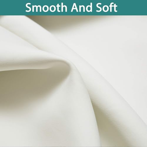 Cream Blackout Curtains 96 Inches Long for Bedroom 52" Wide 1 Panel (52"W x 96"L (Pack of 1) / Cream)