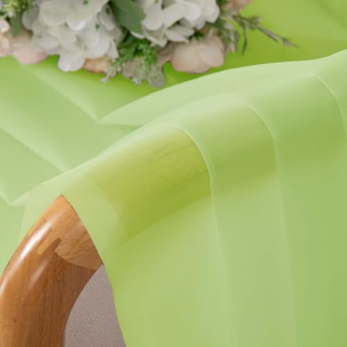 Lime Sheer Curtains for Bedroom Living Room 72 Inches Long 2 Panels Set (Lime Green / 42"W x 72"L (Pack of 2))
