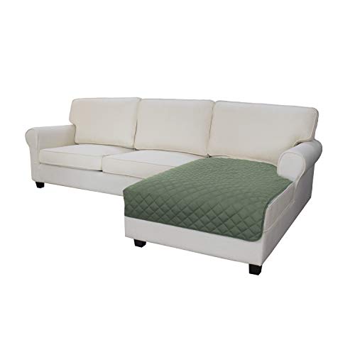 Sectional Couch Covers for Dogs L Shape Sofa Cover Reversible Sofa Slipcover Chaise Lounge Cover Furniture Protector Cover for Pets Dog Cat (42" x 68" / Greyish Green/Greyish Green)