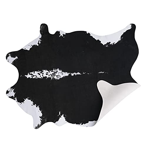 Faux Cowhide Rug (5'2" X 6'3" (Irregular) / Black)