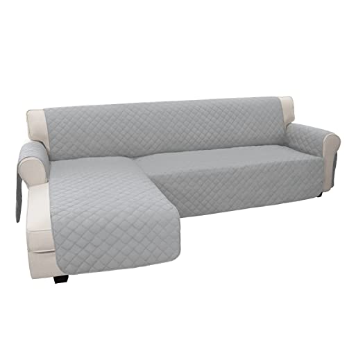 Sofa Slipcover L Shape Sofa Cover Sectional Couch Cover Furniture Protector Mat for Pets Dog Cat (X-Large / Light Gray/Light Gray)