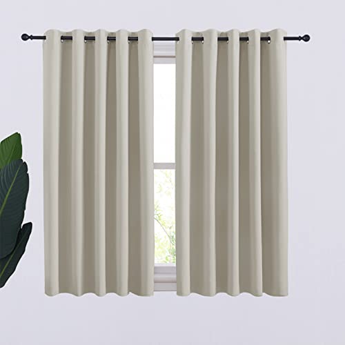 Thermal Insulated Natural Curtains Blackout Draperies (Natural / 70"W x 54"L (Pack of 2))