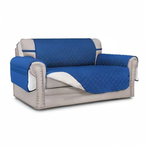 Reversible Couch Cover (Blue/Ivory / Medium Loveseat)