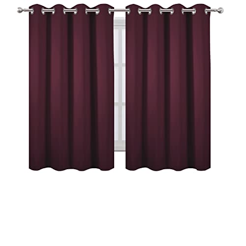Burgundy Red Thermal Blackout Curtains (Burgundy Red / 52"W x 54"L (Pack of 2))