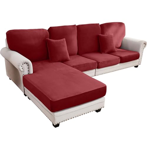 Couch Cover 4 (Christmas Red / 3 Seater + Chaise)