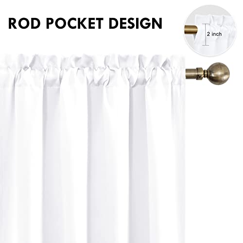 White Curtains 50% Light Blocking for Living Room 84 Inch 2 Panels (Pure White / 52"W x 84"L (Pack of 2))