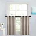 Natural Room Darkening Window Curtains 42x36 Inch for Kitchen (Natural / 42"W x 36"L (Pack of 2))