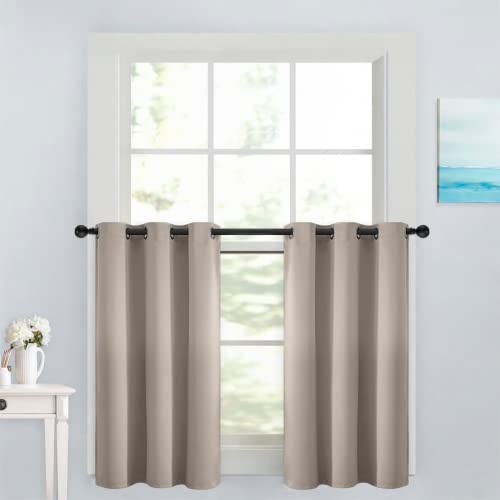 Natural Room Darkening Window Curtains 42x36 Inch for Kitchen (Natural / 42"W x 36"L (Pack of 2))