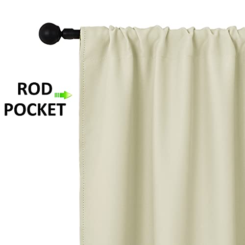 2 Panels Blackout Curtains (Beige / 42"W x 30"L (Pack of 2))