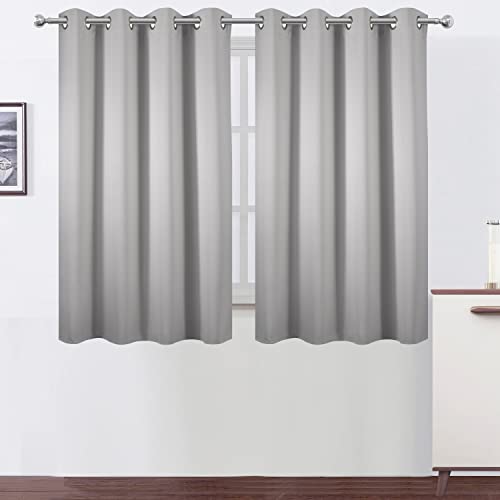 Blackout Curtains 52 x 45 inch (Light Grey / 52"W x 45"L (Pack of 2))