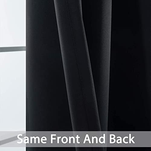 Blackout Curtains 38x90 inch Black Thermal Drapes (Black / 38"W x 90"L (Pack of 2))