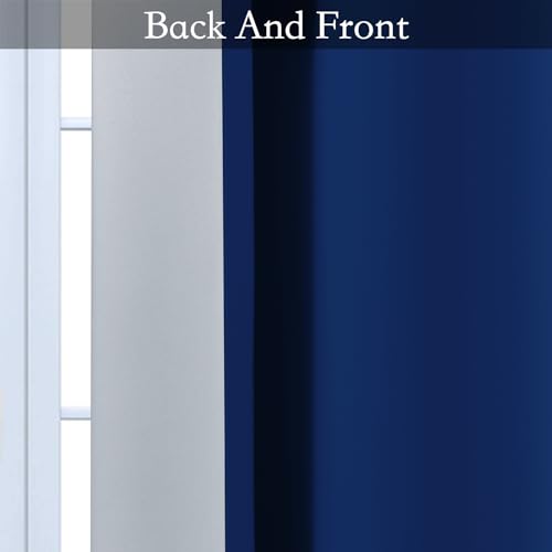 Ombre Royal Blue to Grey White Curtains for Living Room 52Wx84L (52"W x 84"L (Pack of 2) / Royal Blue)