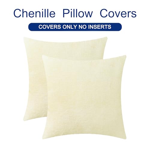 Decorative Couch Throw Pillow Covers 20 X 20 Inches Beige (20" x 20" (Pack of 2) / Beige)