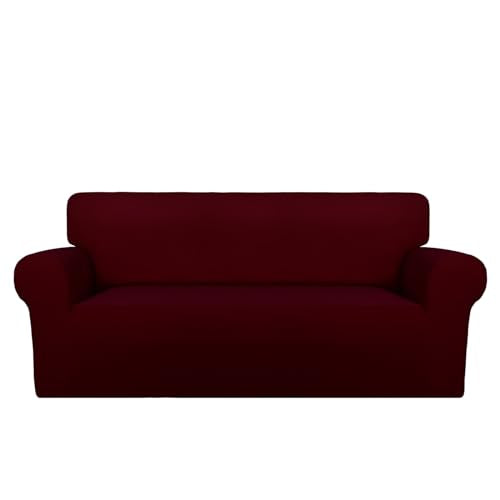 Stretch Oversized Loveseat Covers Couch Covers for Sofa Wine (Medium-XL Oversized Loveseat / Wine)
