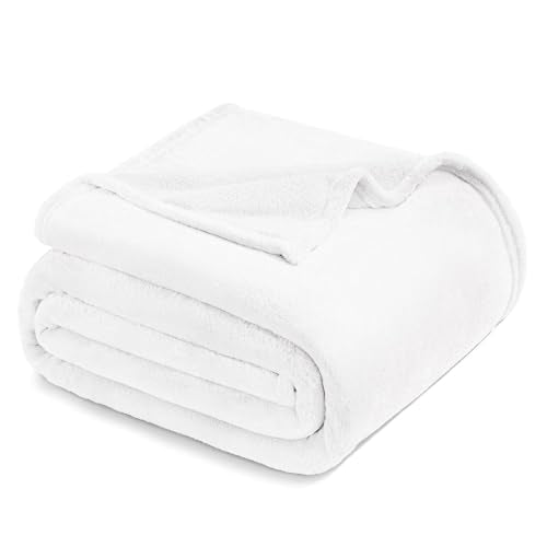Soft Large Fleece Throw Blanket for Couch (Pure White / Throw XL (50" x 70"))