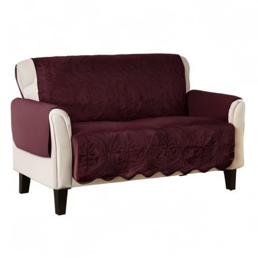 Reversible Loveseat Cover (Loveseat / Wine / Light Grey)