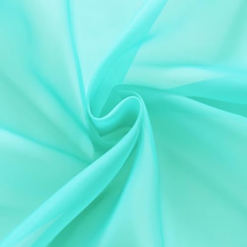 Sheer Voile Window Treatment Rod Pocket Curtain Panels for Kitchen Bedroom Living Room Drapes Sunlight Filtering Privacy Semi Home Decor Assorted Colors Sizes (Turquoise / 52"W x 72"L (Pack of 2))