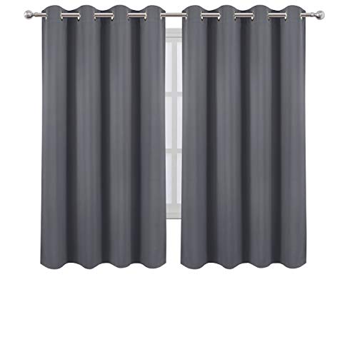 Grey Blackout Curtains 66 x 63 Inch Length (Grey / 66"W x 63"L (Pack of 2))