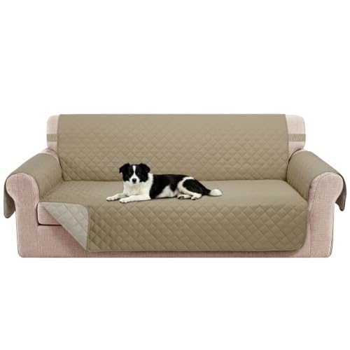 Reversible Sofa Cover for 3 Cushion (Camel/Beige / Sofa L - Large (68''))