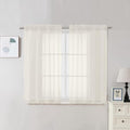 2 Panels Cream Sheer Curtains 54 Inches Length Window Treatment for Kitchen (Cream / 42"W x 45"L (Pack of 2))