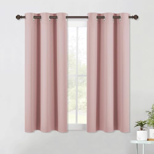 Modern Blackout Curtains Noise Reducing (Blush Pink / 42"W x 54"L (Pack of 2))