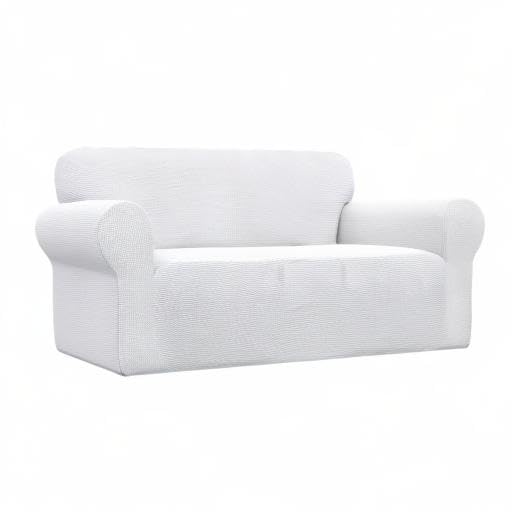 Stretch Oversized Loveseat Couch Covers Washable Snow White (Medium-XL Loveseat / Snow White)