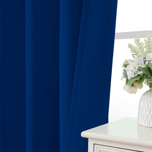 Royal Blue Blackout Curtains 45 inch Length 2 Panels Set (Royal Blue / 52"W x 45"L (Pack of 2))