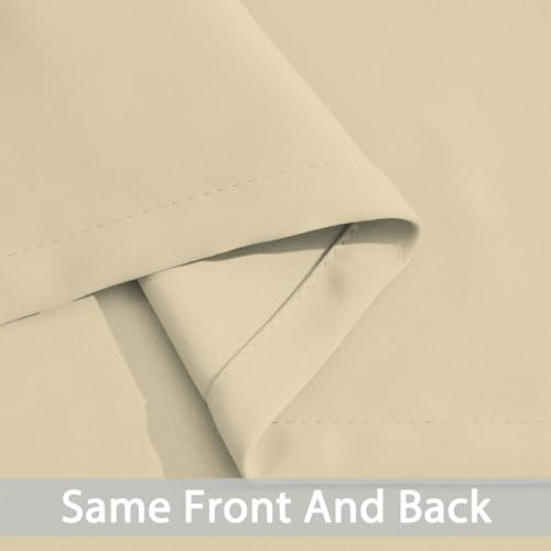 Beige Room Darkening Window Curtains 52x36 Inch for Kitchen (Beige / 52"W x 36"L (Pack of 2))