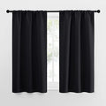 Black Out Curtain Panels for Kitchen (Black / 34"W x 54"L (Pack of 2))