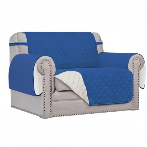 Reversible Couch Cover (Blue/Ivory / Small-XL Chair)