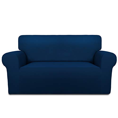 Stretch Loveseat Covers Fleece Couch Covers for Sofa Navy (Medium Loveseat / Navy)