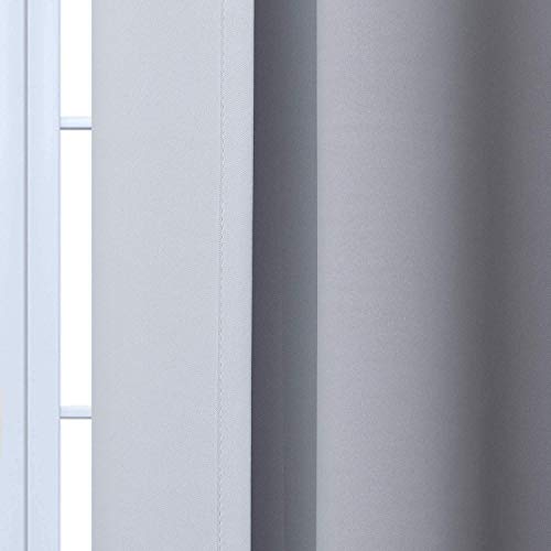 Ombre Curtains Black and Greyish White for Living Room (52"W x 36"L (Pack of 2) / Black)