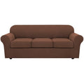 4 Piece Stretch Sofa Covers for 3 Cushion Couch Covers for Living Room Furniture Slipcovers (Large / Caramel)