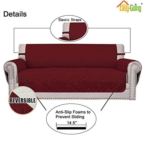 Reversible Couch Cover (Christmas Red/Ivory / Medium-XL Loveseat)