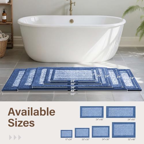 Bathroom Rugs 30x20 Non Slip Washable (Blue / 1'8" x 2'6" (Rectangular))