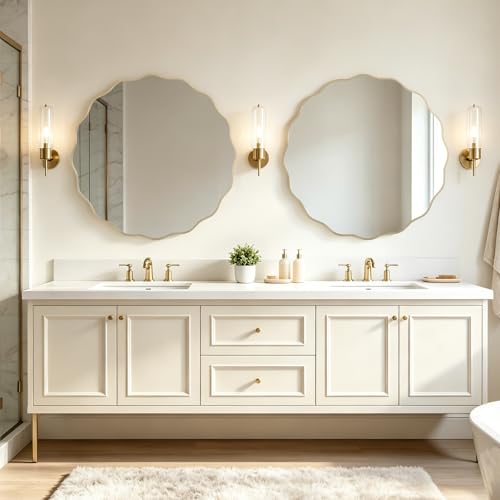 Round Wavy Mirror for Wall Decorative 36 inch (Gold / 36"L x 36"W)